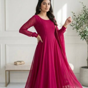 Premium Georgette Anarkali Suit Set with 5-Meter Flair